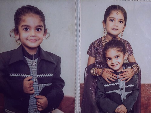 Priyanka M Jain with Her Brother in Childhood